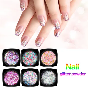 

Love Sparkle Stars and Stars Series Nail Gel Sequins Optical Chameleon Mirror Powder DIY Dust Nail Art Glitter Chrome Pigment