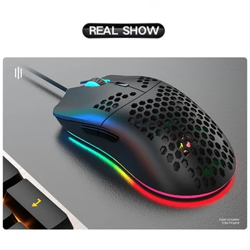

Pohiks 1pc M6 Wired Gaming Mouse 7 Keys Honeycomb Shell 12000 DPI Ergonomic Design E-Sports Games Mice for Windows 7/8/10
