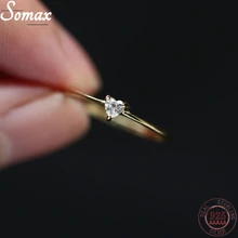 925 prata esterlina coreano chapeamento 14k ouro moda coração anel feminino minimalista clássico amor doce casamento jóias acessórios