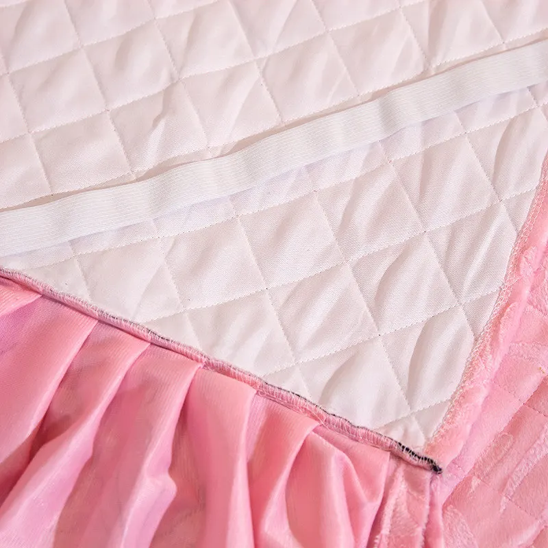 Европейское стеганое кружевное бархатное покрывало двуспальный большого