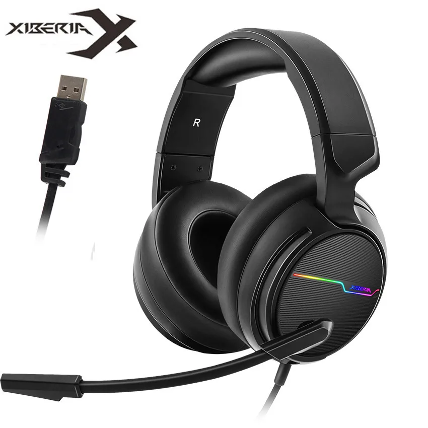 Игровая гарнитура XIBERIA V20 USB 7 1 объемный звук стереонаушники для ПК с микрофоном