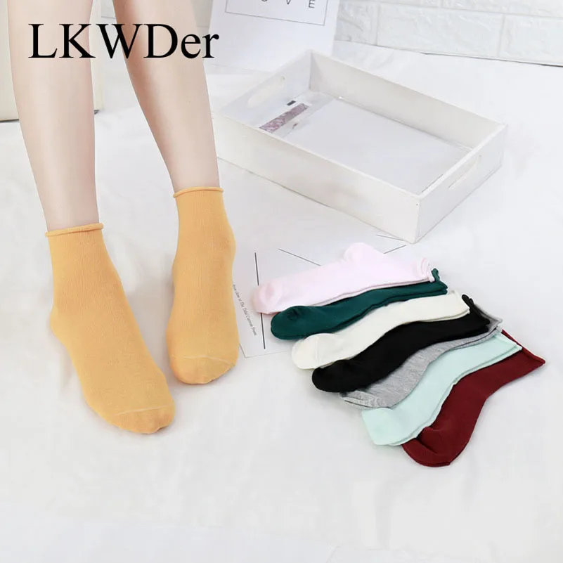 LKWDer 10 пар/лот, женские носки, персональные, трендовые, чистый карамельный цвет, носки, простые, весна, осень, зима, женские хлопковые носки, Meias