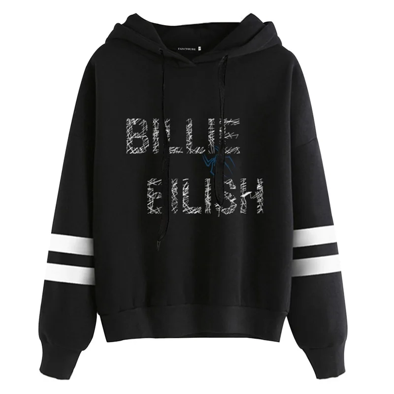Billie Eilish пуловер с принтом Лидер продаж хип-хоп рэпер для девочек Женская одежда пуловер Новинка повседневные толстовки с длинным рукавом - Цвет: 01