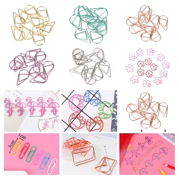 

12pcs/lot Beautiful Flamingo Bookmark Planner Paper Clip Metal Material Bookmarks For Book Stationery School Office Supplies