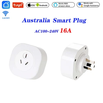 

16A Tuya WIFI Smart life Socket Australia Plug Remote Control Smart Work For Alexa Google Assistant