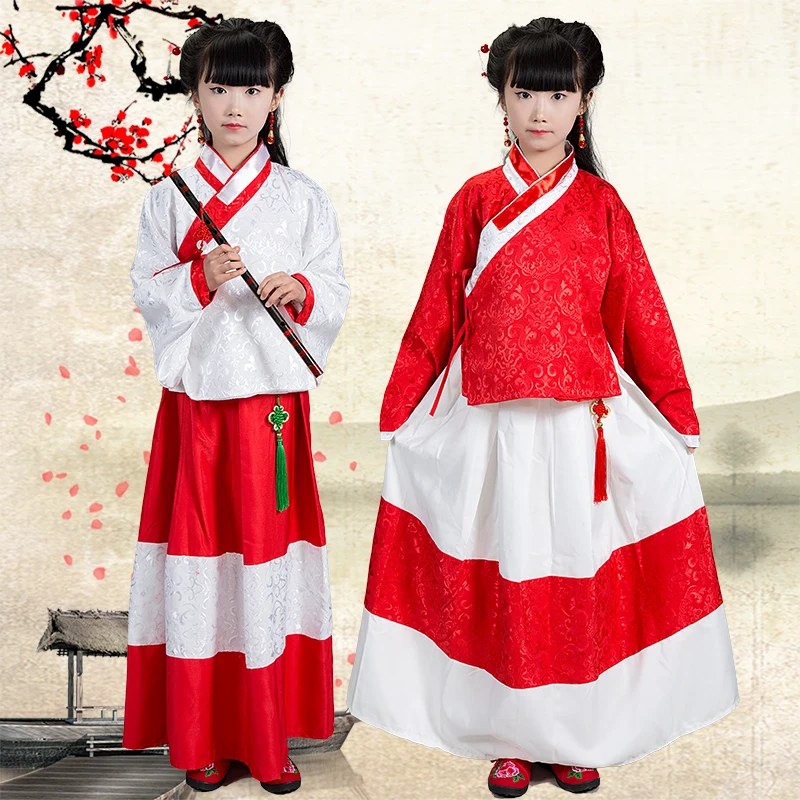 

Red Hanfu Princess Costumes For Girls New Year Festival Clothes Gifts Chinese Ancient Dynasty Clothes TV Movie Play
