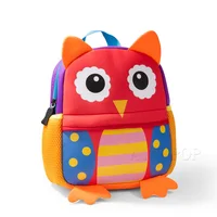 Cartoon Animals 3D Owl Kids Backpacks for Boys Girls Neoprene Children School Bags 2-5 Years Old Kindergarten Students Schoolbag 1
