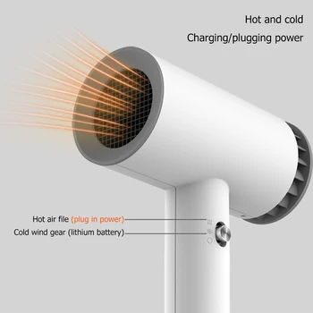 

USB Cordless Hair Dryer Versatile Portable Rechargeable Hairdressing Tools Household Salon Hairdressing Electric Hair Dryer