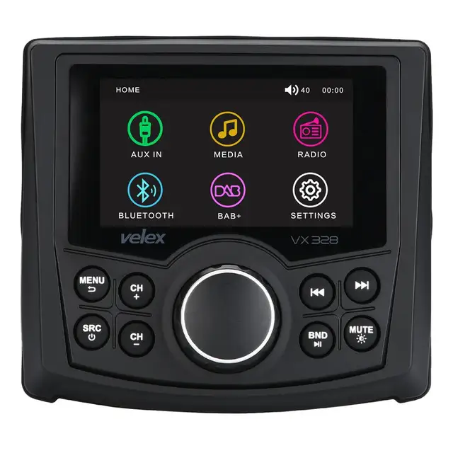 $172.8 Waterproof Bluetooth Marine Digital Media Stereo Receiver with Audio/Video player DAB+ AM FM Streaming Music Boat UTV ATV Spa
