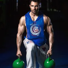 Летний мужской жилет для занятий фитнесом и фитнесом, Быстросохнущий дышащий спортивный жилет без рукавов с капюшоном