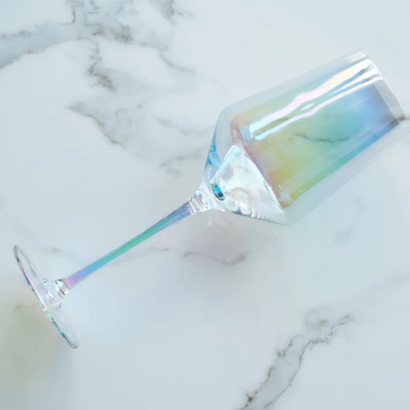

Wine Glass 450ml Colorful Rainbow Goblet Gradient Colorful Champagne Glasses Ion Plated Colorful Crystal Glass Red Wine Cup