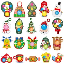 

New Fidget Toy Anti-stress Simple Dimple Keychain Push Bubble Children Squeeze Christmas Toy Kids Bubble Keychain Gift Pop Its