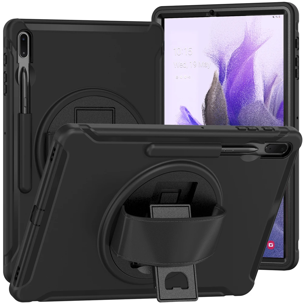Rotating Hand Case For Samsung Galaxy Tab S7FE S7 FE 5G 12.4 Tablet Cover S7 Plus S8 Plus S7+ S8+ TPU PC Stand Shell