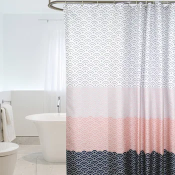 

Withme Shower Curtain White Pink Black Shower Curtain in Bathroom Curtains Waterproof Bath Rug Set for Interior Apartment Decor