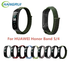 HANGRUI браслет ремешок для huawei Honor Band 5/4 нейлон спортивная петля Замена часов Ремешок для Honor Band 5 браслет ремешок