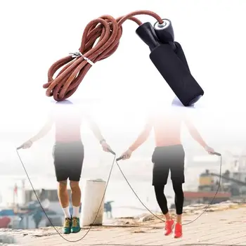 

Unisex Leather Speed Skipping Rope Bearing Adjustable Weighted Boxing Sports Jump Gym Exercise Training Equipment