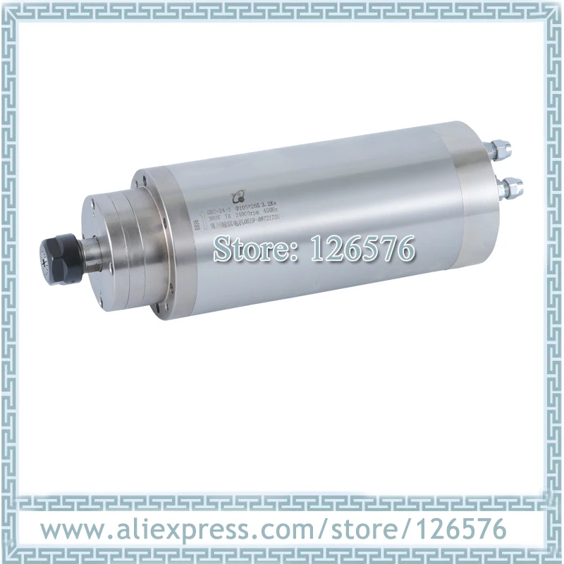 

HQD GDZ-24-2 water cooled spindle motor 3.2kw 24000rpm ER20 4 Bearing milling Spindle Motor D105mm For stone / wood