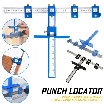 

Cabinet Hardware Jig Adjustable Punch Locator Drill Guide Sleeve Woodworking Drilling Dowelling Tool for Door Handles _W