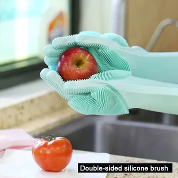 

Double-sided Magic Silicone Dish Washing Gloves Cleaning Brush Thicken Multi-functional Waterproof Kitchen Dishwashing Artifact