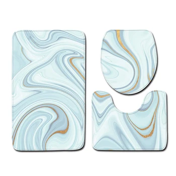 

3Pcs 45x75CM Marble Toilet Mat Toilet Door Mat Bathroom Carpet Water-absorbing Non-slip Convenient Door Mat Bathroom Facilities