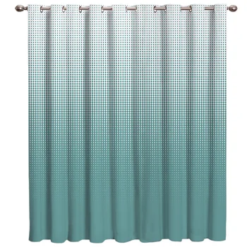 

Green Progressive Wave Point Room Curtains Large Window Curtain Rod Blackout Bedroom Kitchen Indoor Fabric Window Treatment
