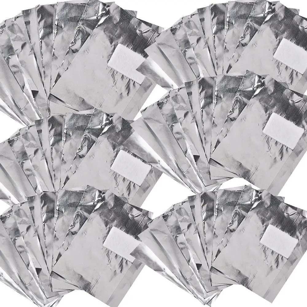 100Pcs 50/100pcs жидкость для снятия лака Очиститель Мягкий лак для ногтей для удаления Обёрточная бумага для ногтей алюминиевый Бумага Красота аксессуары для маникюра ногтей инструменты - Цвет: 100Pcs