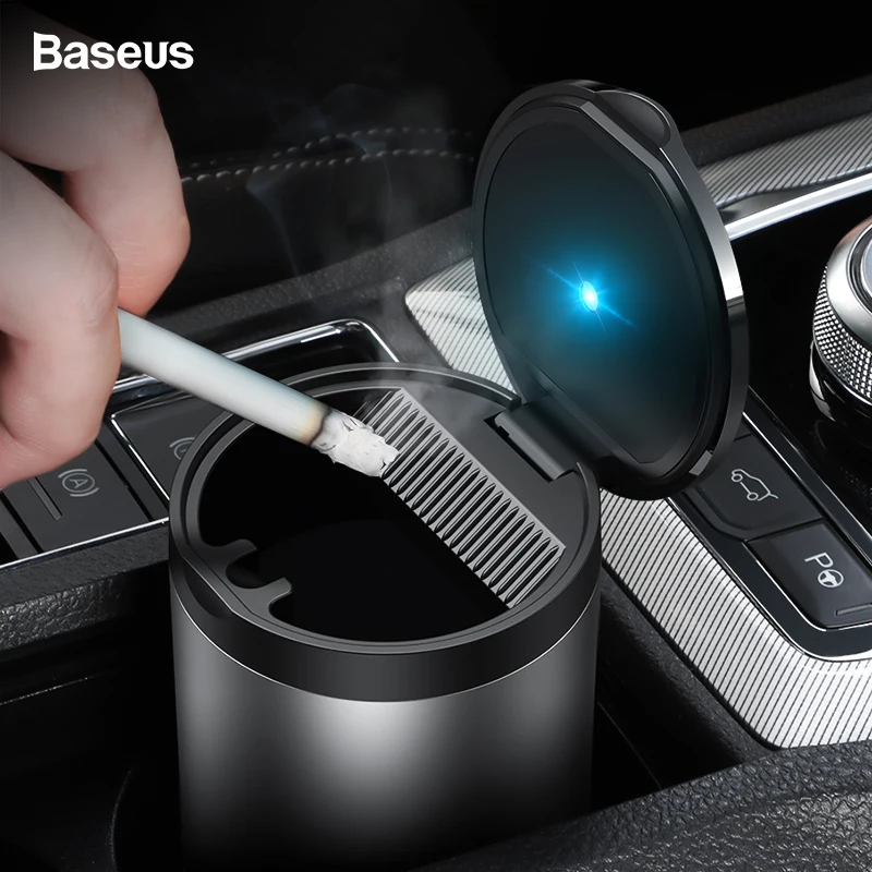 Портативная автомобильная пепельница Baseus подставка для сигарет с LED-подсветкой