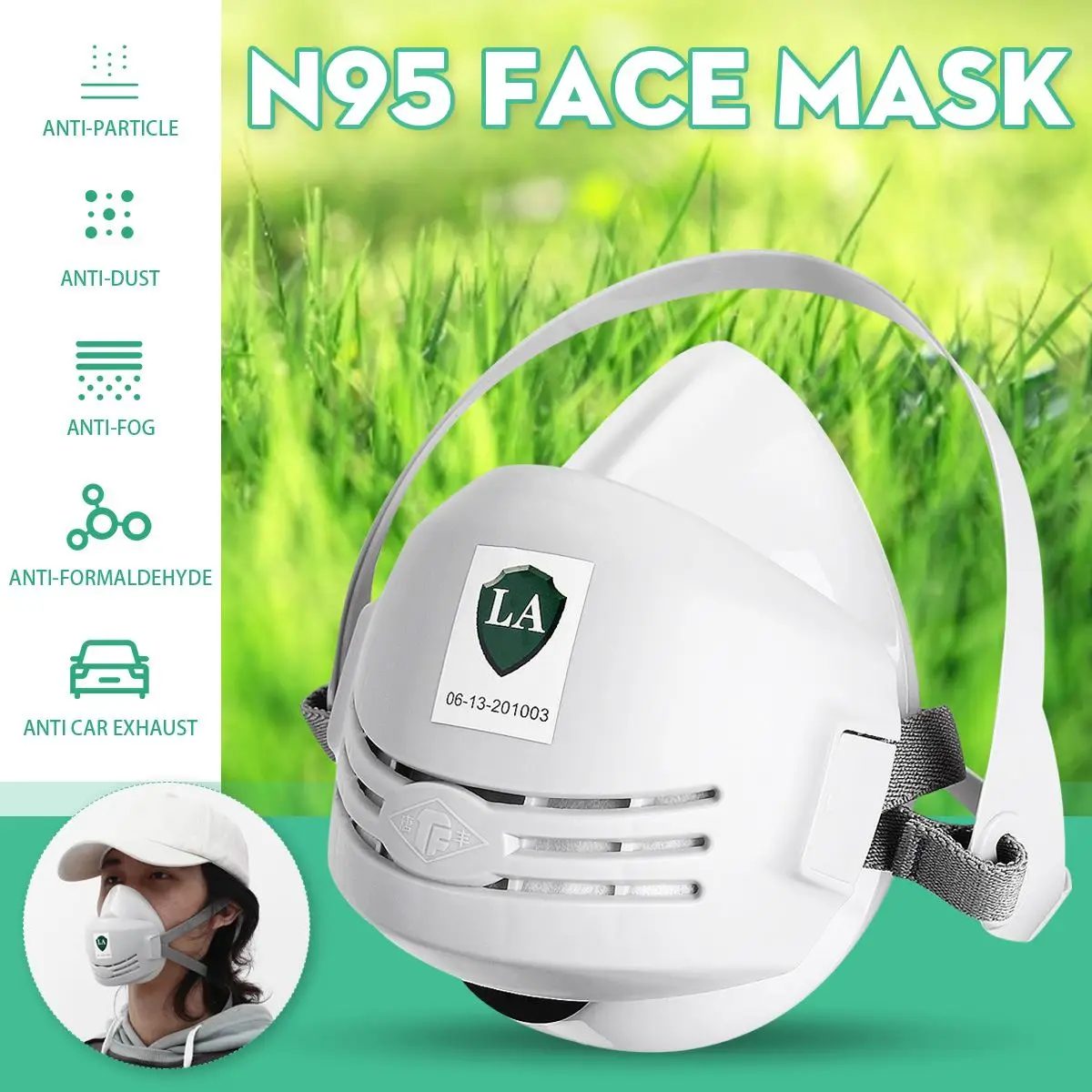 

N95 Face Mask PM2.5 Anti Fog Haze Anti Dust Efficiency Electrostatic Respirator Double Breather Valve Washable Reusable Mask
