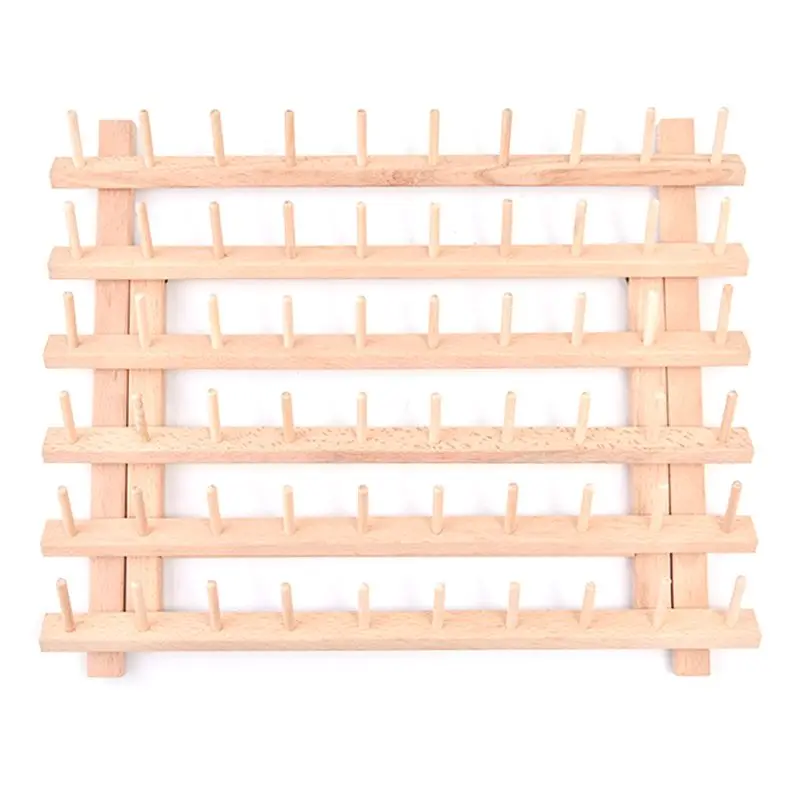 

Foldable Wood Thread Stand Rack Organizer Wall Mount 60 Spool Cone Embroidery