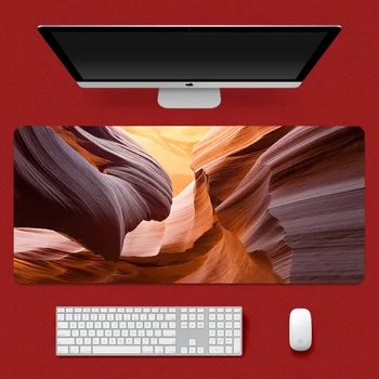 

The Long Mouse Pad Is The Best-selling Game Marble Natural Texture Orange Wear-resistant Edge PC Laptop Office Supplies Rubber