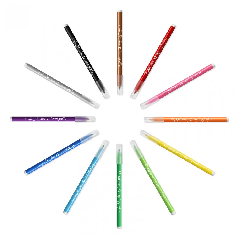 Подарочный набор для детского творчества BIC Kids Металлический бокс 30 предметов(цветные фломастеры, мелки и клей с блестками