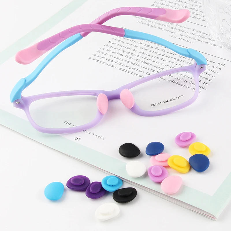 2Pairs/Lot Non-slip Comfortable Silicone Plug-in Cushion Nose Pads for Kid Children Colored Soft On Glasses Inserted Nose Pad