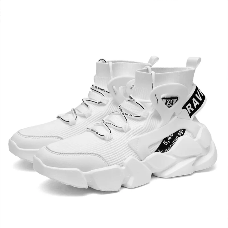 Los hombres de encaje blanco-Cómodo y transpirable zapatos todos los días de tendencia de moda Zapatos Deportivos zapatos todo-fósforo zapatos HL010