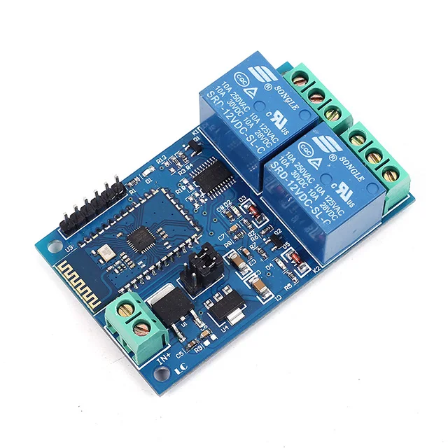 

A7-- For Aluetooth Relay Switch Module Intelligent Home Mobile APP Remote Control 2 Bit DC 12V Dual Circuit Relay Module