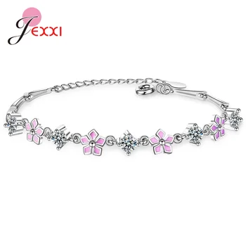 

Sweet Flower Fresh Summer Bracelet For Women Jewelry Chain Bracelets 925 Sterling Silver Birthday Gift Jewelry