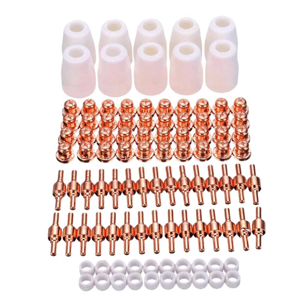 100pcs Air Plasma Cutter  Nozzle Tip Consumables Cup Splitter Extended Kit 0~40A for PT-31 LG-40/Torch CUT-40