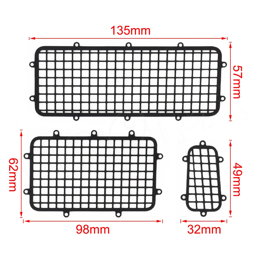 TRX-4, 5 шт., металлическая оконная сетка, защитная сетка для 1/10 радиоуправляемого гусеничного автомобиля Traxxas TRX4, аксессуары для защиты тела