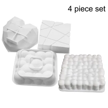 

Cake Decorating Mold 3D Silicone Molds Baking dish Tools For Heart Diamond Cakes Chocolate Wedding Mousse Make Dessert Pan