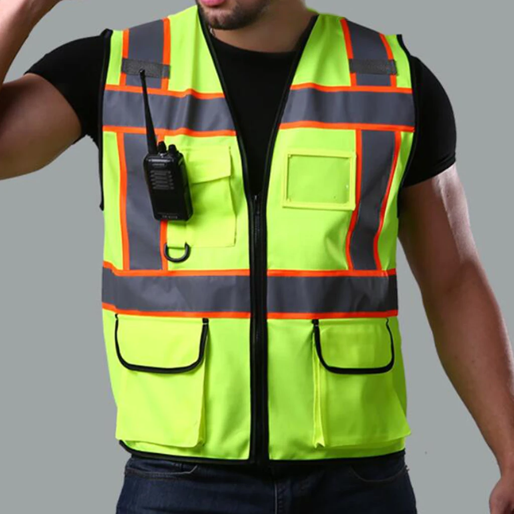 High Visibility Reflective Safety Vest with Reflective Strips, Made from Breathable and Neon Fabric - Universal