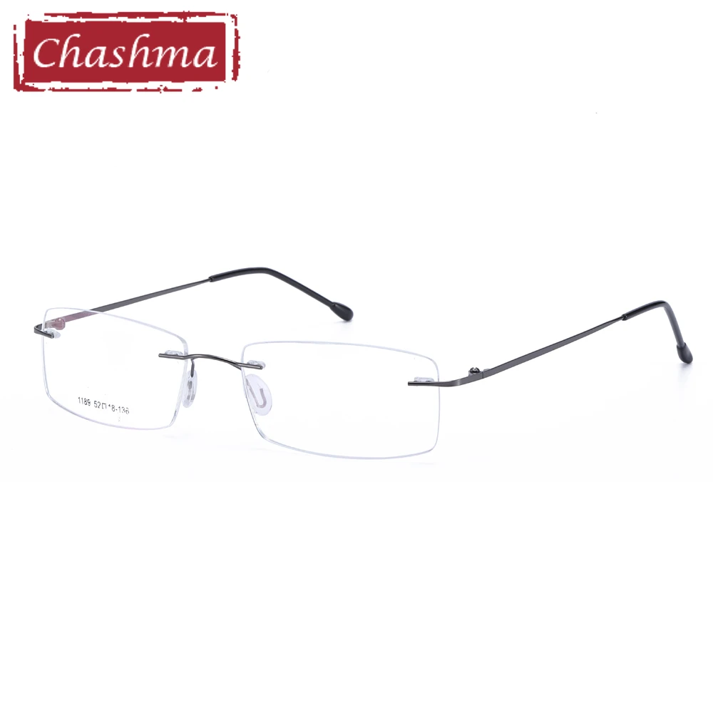 Gray Бренд Chashma, без оправы, титановый сплав, ультра-светильник, вес, очки для близорукости, оправа, оптические очки для глаз для мужчин, очки без оправы, 2 G - Цвет оправы: Gray