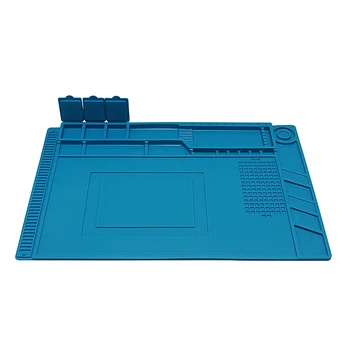 

45x30cm Heat Insulation Silicon Pad Desk Mat Maintenance Platform S-160 for BGA Soldering Repair Station with Magnetic Section