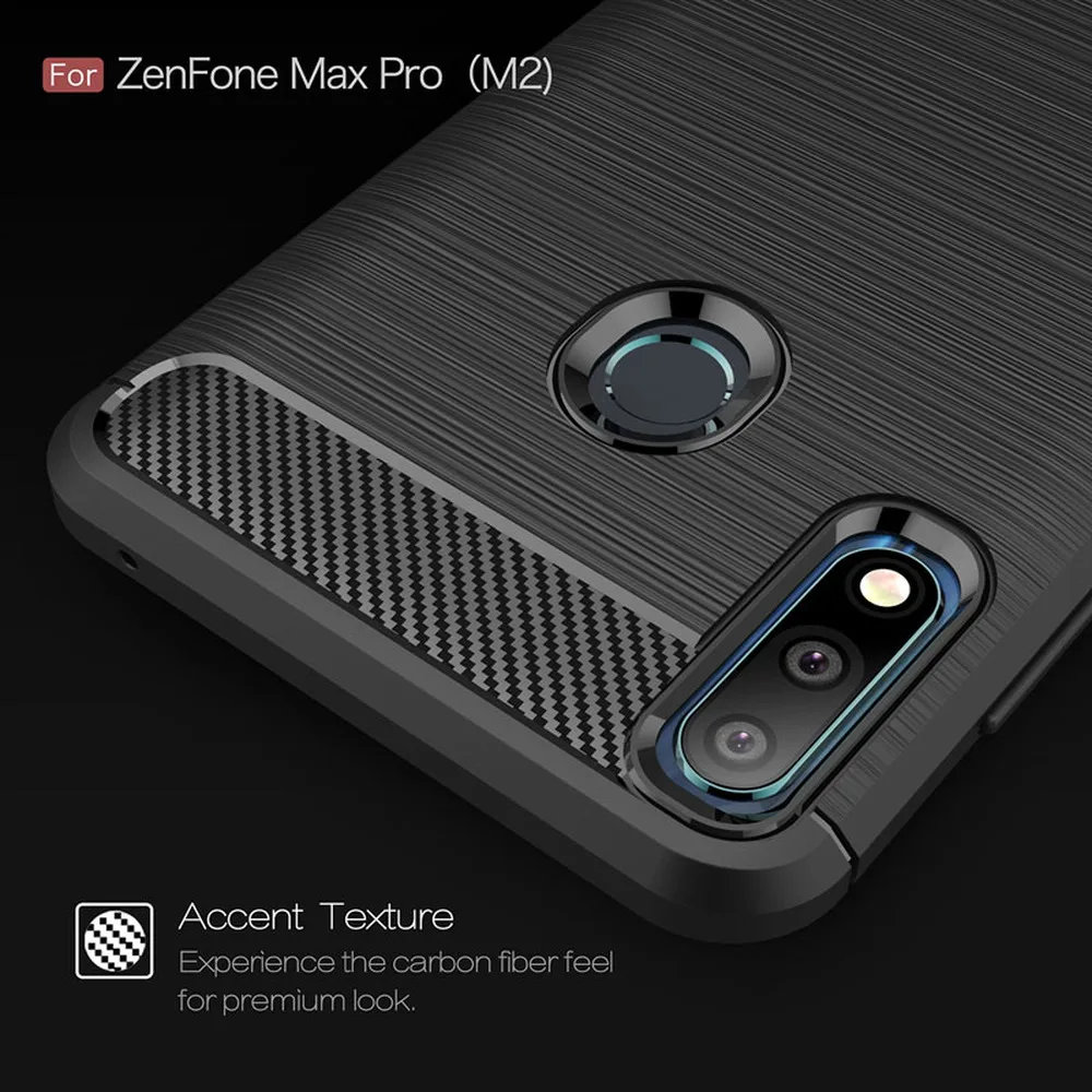 Мягкий силиконовый чехол бампер из углеродного волокна для ASUS ZenFone Max Pro M2 ZB631KL ZB631