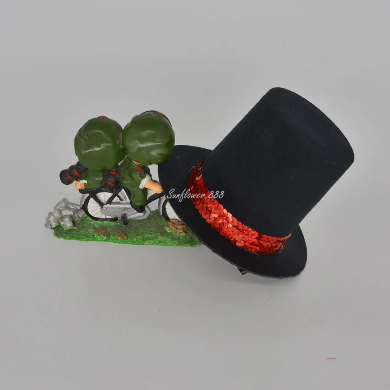 Women Feather Mini Top Hat Hair Clip Punk Gothic Headbands Hairband Festive Party Birthday Cosplay Costume Wedding Festival