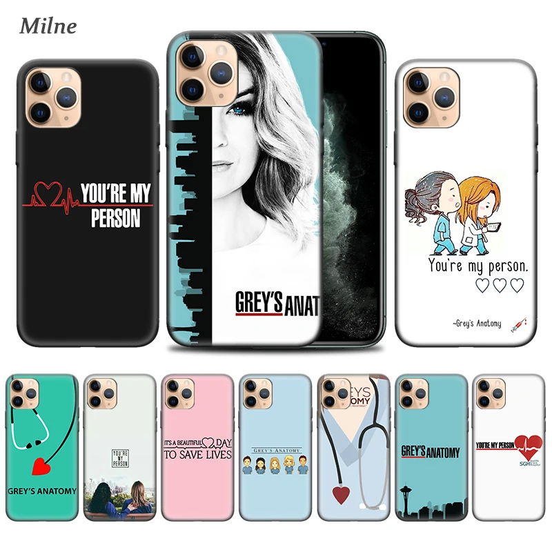 

BA0925_Grey's Anatomy Beautiful Cases for Apple iphone 11 Pro XS Max XR X 7 8 6 6S Plus 5 5S SE 5C Black Soft Tampa Phone Cover
