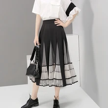 LISCN юбка женская осень и зима Европейский Американский Уайлд Высокая талия Сетка кружево