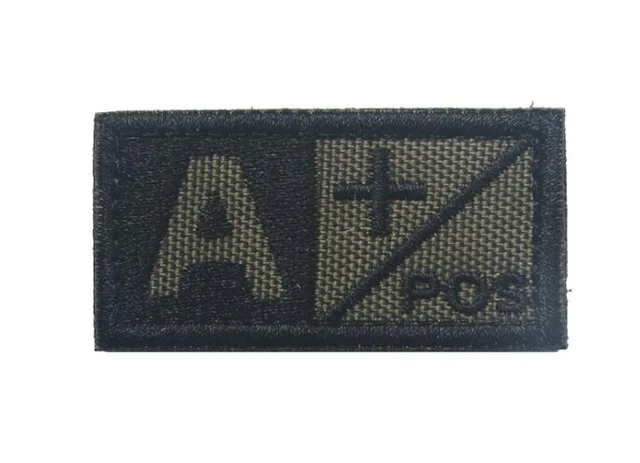 Military emboridery clothes Patch Blood Type Group 3D  A+ B+ AB+ O+ Positive Tactical Badges brown Black team Sports souvenirs   (10)