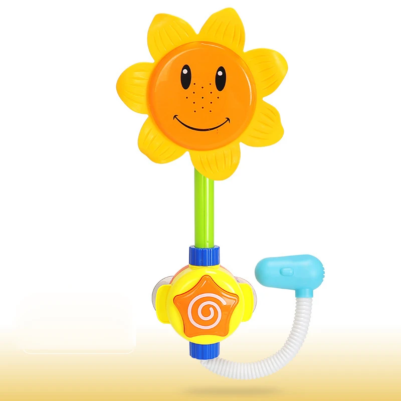 Baby Bath Toy Bathing Tub Sunflower Shower Faucet Spray Water Swimming