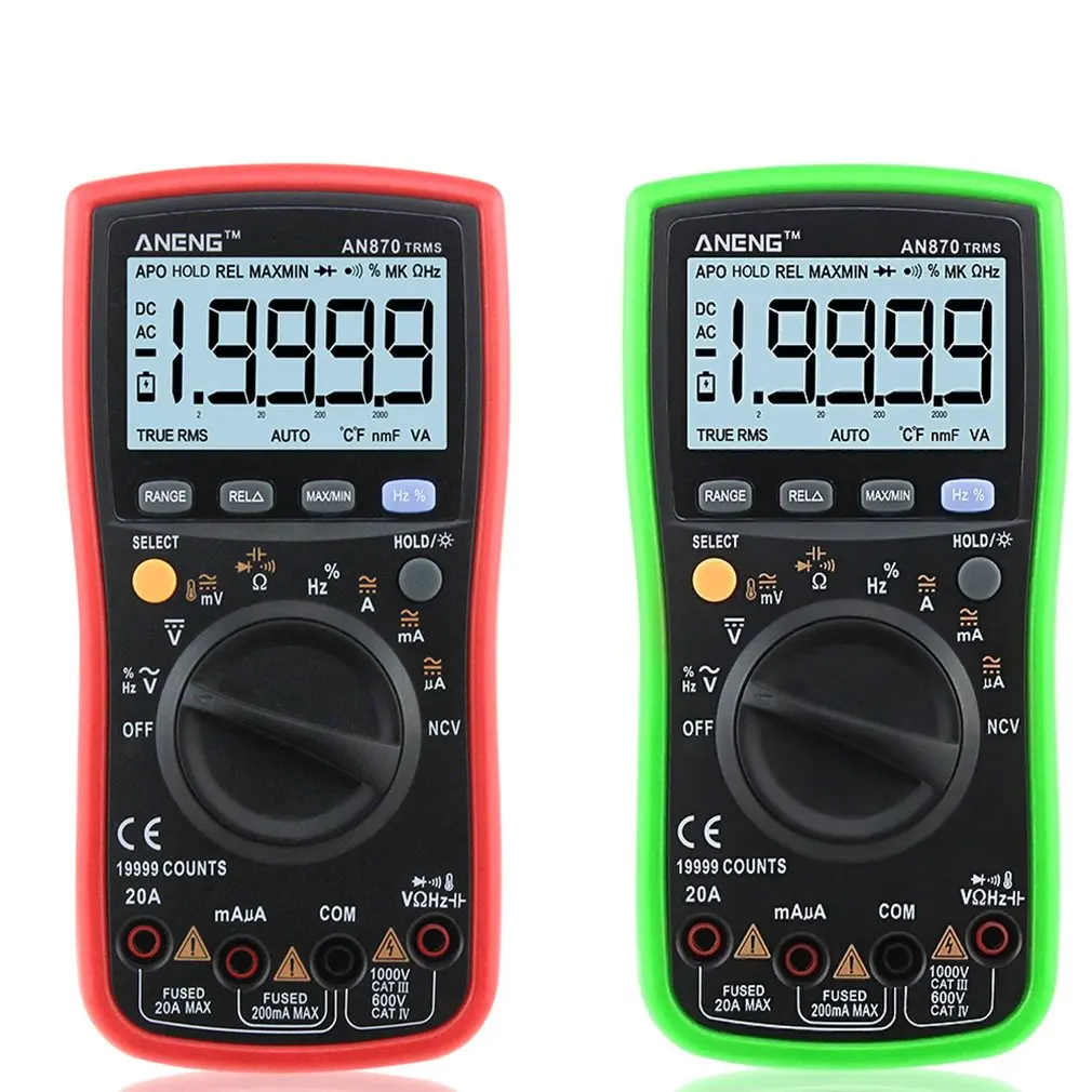 Высокоточный интеллектуальный цифровой мультиметр автоматический многофункциональный электрик цифровой дисплей Aneng An870