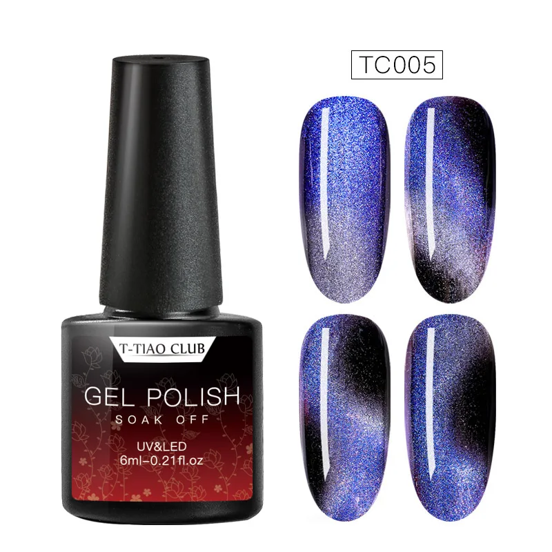 T-TIAO CLUB телесный розовый кошачий глаз Гель-лак для использования с магнитом лак Гель-лак волшебный Хамелеон галактика звездное 5D 7D 9D кошачий глаз Nails Art - Цвет: ES05099