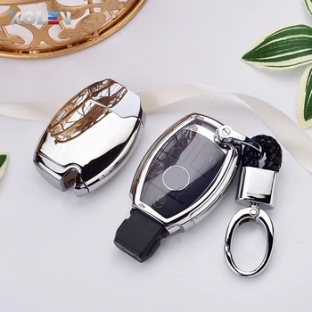 Placcatura TPU PC Car Remote Key Case Cover Shell per Mercedes Benz C A B G R Class W205 GLC GLA W204 W176 W203 W212 W463 W251 AMG
